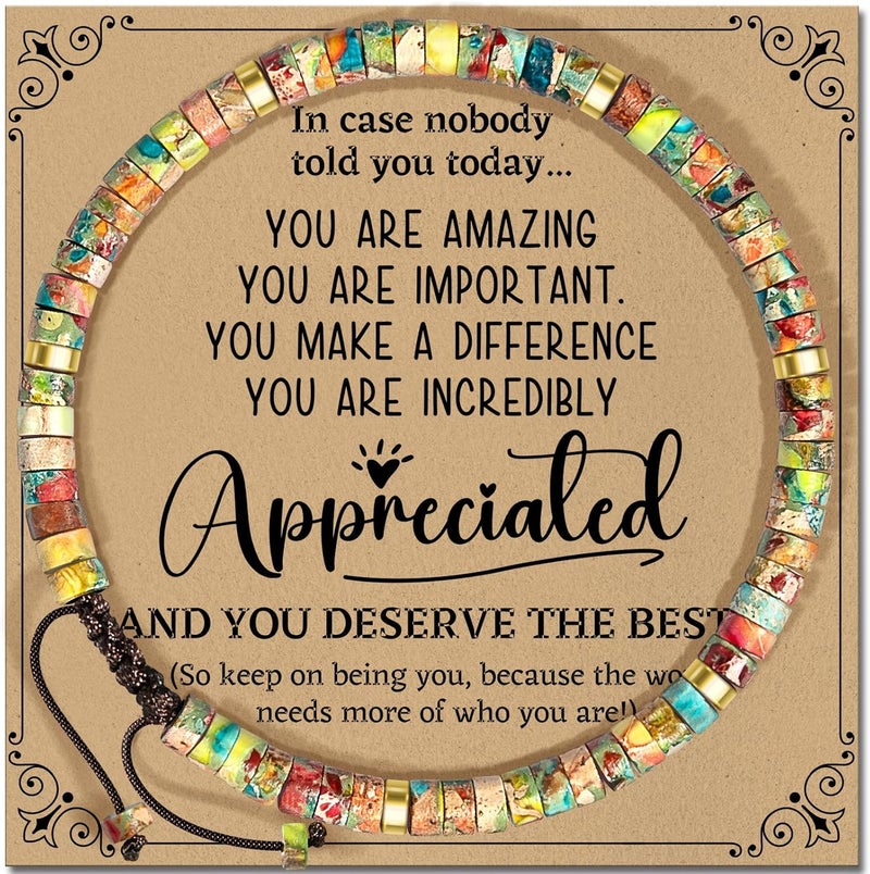 ZOKCC Inspirational Gifts Bracelets for Women: Christmas Day Gifts for Women Friends Sister Mom - Healing Natural Stone Beads Bracelets Thinking of you Get Well Soon Gift for Women - Image 1